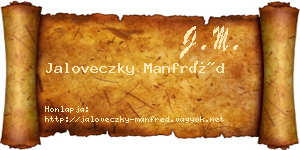 Jaloveczky Manfréd névjegykártya